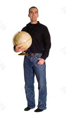 Man Holding A Globe