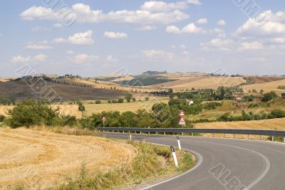 Crete senesi, characteristic landscape in Val d`Orcia