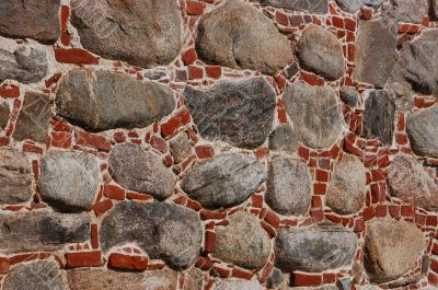 Stones in a wall.