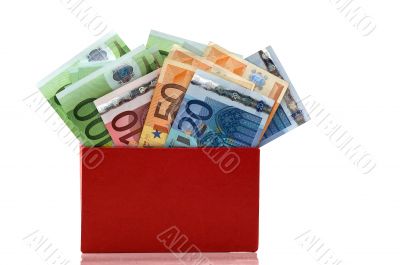 Red box with the euros