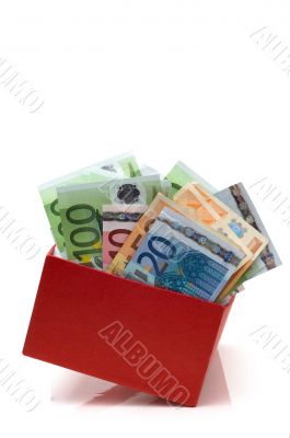Red box with the euros