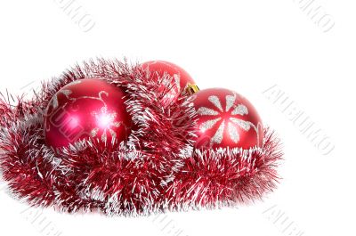 Three red christmas balls.