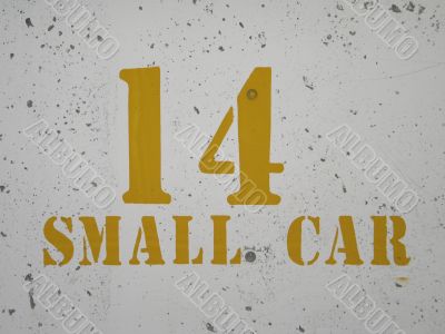 yellow number 14 sign
