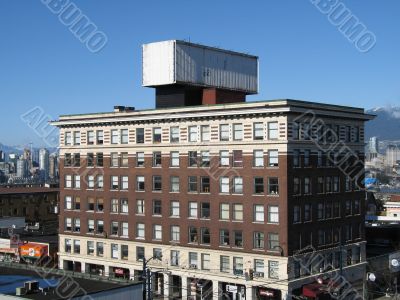 empty billboard on a building