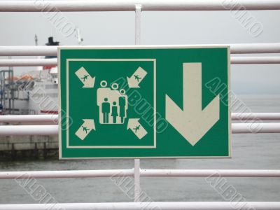 green exit sign