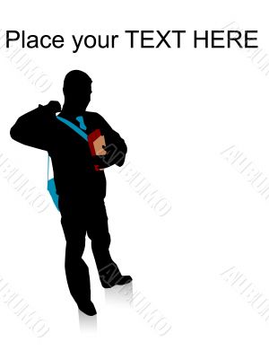 side pose of student holding books