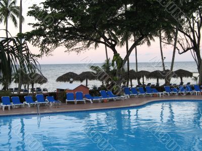 large blue water pool