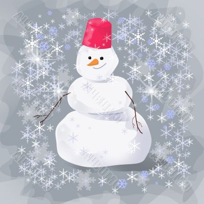 snowman at the evening