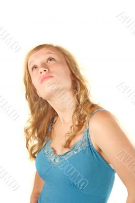 Deliberating young woman