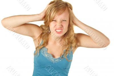 Upset young woman
