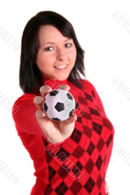 Woman with soccer ball