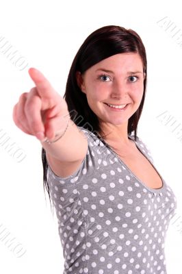 Pointing woman