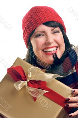 Attractive Woman Holds Gift
