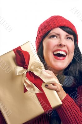 Attractive Woman Holds Gift