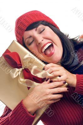 Attractive Woman Holds Gift