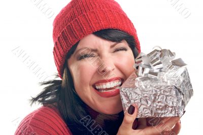 Attractive Woman Holds Gift