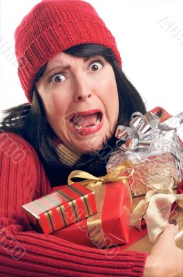 Attractive Woman Holds Gifts