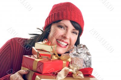 Attractive Woman Holds Gifts