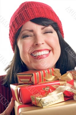 Attractive Woman Holds Gifts