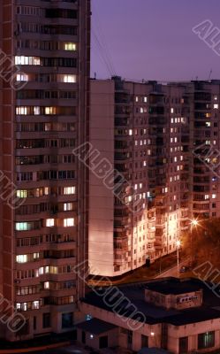 Moscower district at night