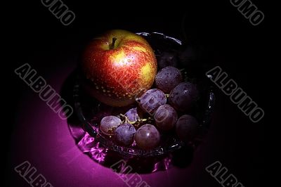 Grapes and apple