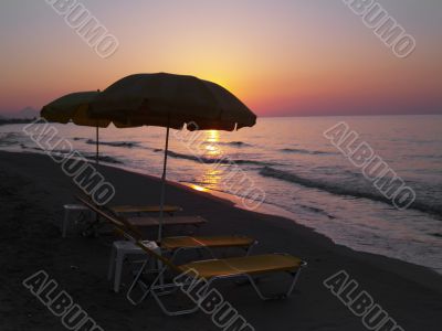 sunset on the beach