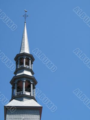 church steeple and blue sky