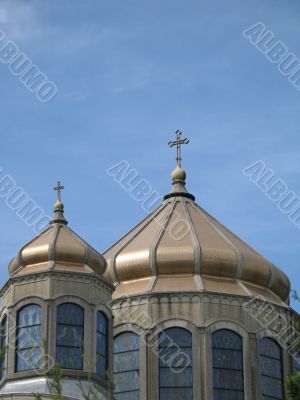 church steeple and blue sky