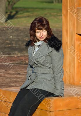 Young beautiful women in autumn park