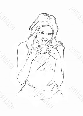  girl with a cup