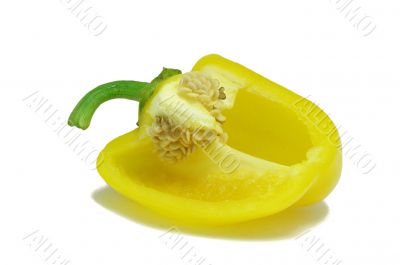 Slice of yellow sweet pepper