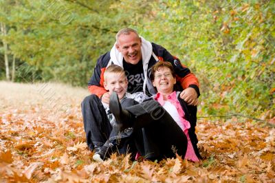 Happy family having fun