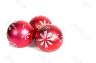 Three red christmas balls.