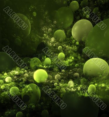 abstract green balls background