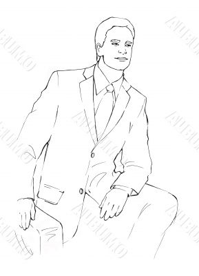 drawing of  businessman