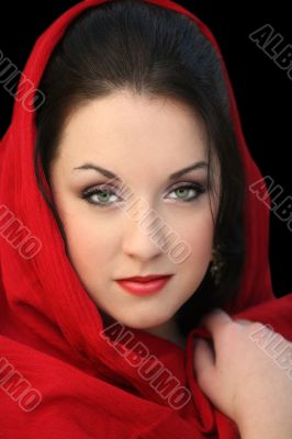 Girl in red scarf