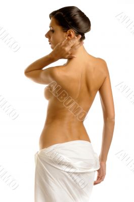 The girl in towel with naked back