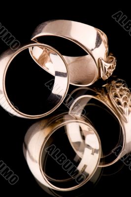 Gold rings macro