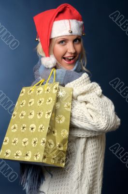 blonde girl in winter clothes