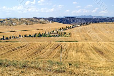 Crete senesi, characteristic landscape in Val d`Orcia