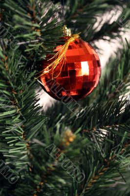 Christams tree and red ball