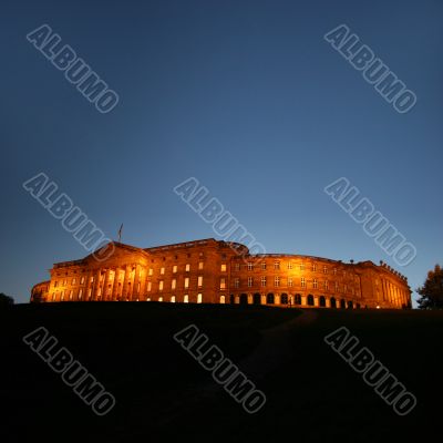 illuminated castle of Wilhelmshoehe