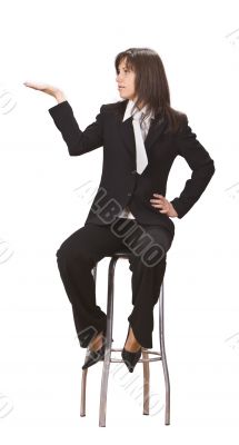 Businesswoman presenting something