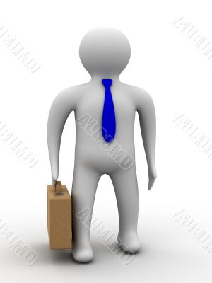 businessman on a white background. Isolated 3D image.