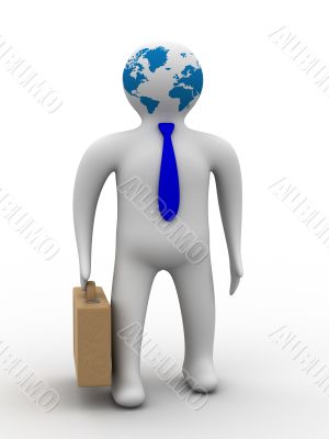 businessman on a white background. Isolated 3D image.