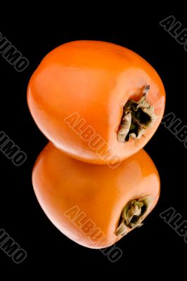 persimmon on black