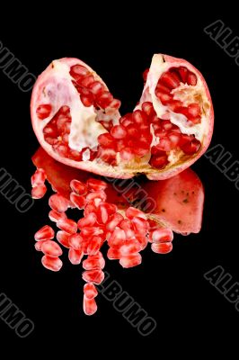 pomegranate on black