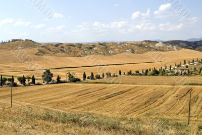 Crete senesi, characteristic landscape in Val d`Orcia