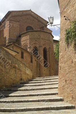 Siena - Ancient church and stairs