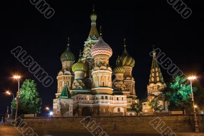 Saint Basil`s Cathedral at night